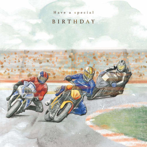 Picture of BIRTHDAY WISHES CARD MOTORBIKE